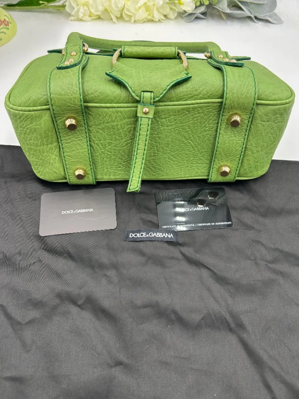 Women’s vintage Y2K-era Dolce & Gabbana Leather Sachel. Made in Italy.